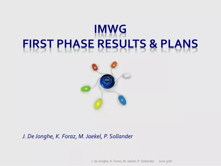 imwg first phase results plans