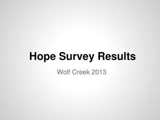 Hope Survey Results
