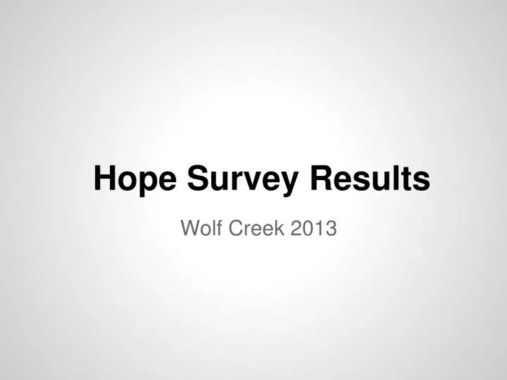 hope survey results