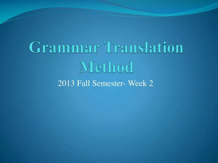 grammar translation method