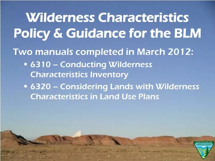 wilderness characteristics policy guidance for the blm