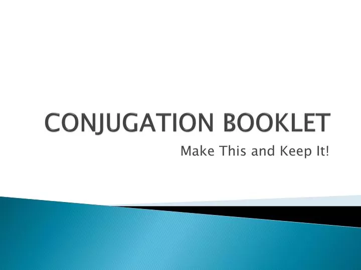 conjugation booklet