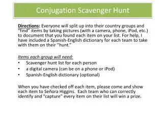Conjugation Scavenger Hunt