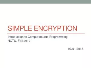 Simple encryption