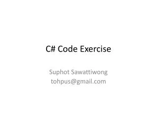 C# Code Exercise