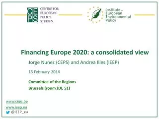 Financing Europe 2020: a consolidated view