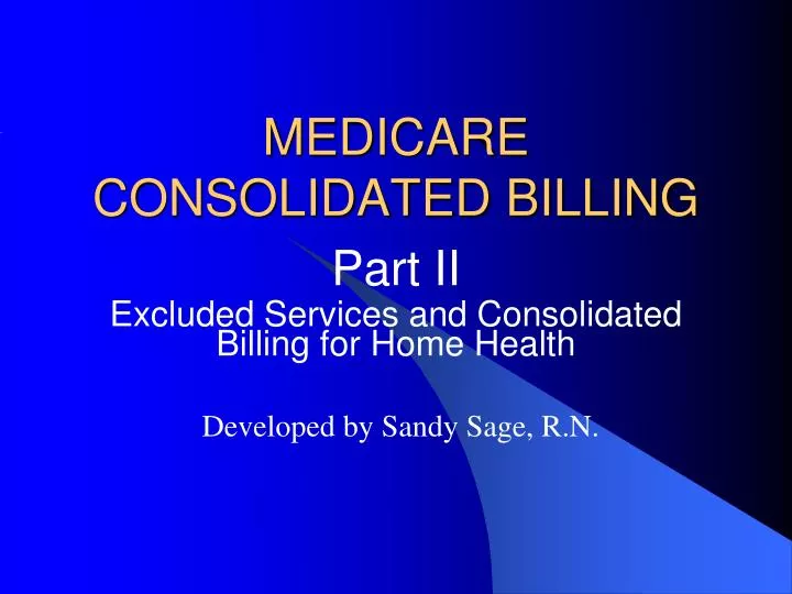 medicare consolidated billing