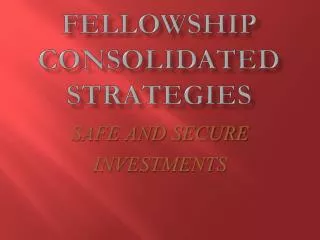 FELLOWSHIP CONSOLIDATED STRATEGIES