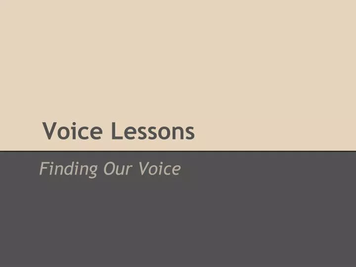 voice lessons
