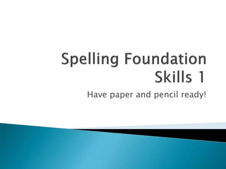 spelling foundation skills 1