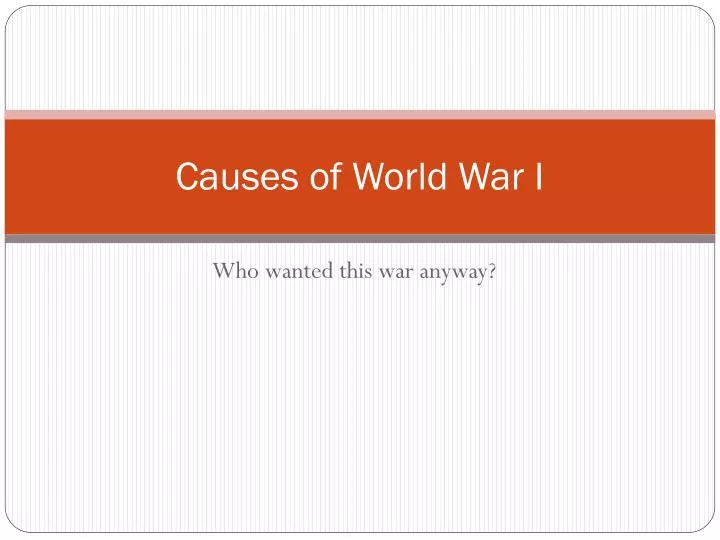 causes of world war i