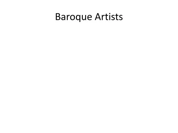 baroque artists