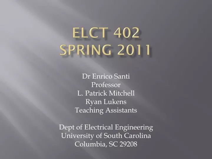 elct 402 spring 2011