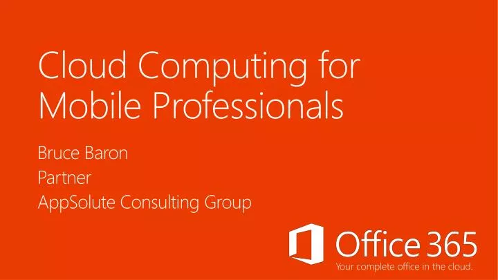 cloud computing for mobile professionals