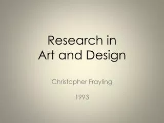 Christopher Frayling 1993