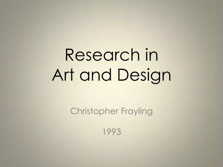 christopher frayling 1993
