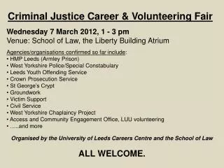 Criminal Justice Career &amp; Volunteering Fair