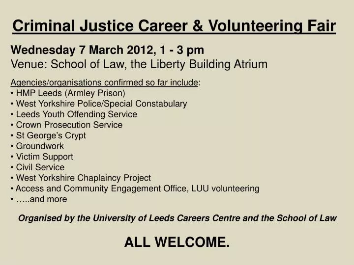 criminal justice career volunteering fair