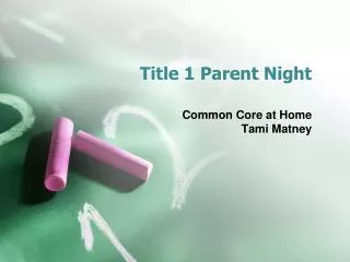 Title 1 Parent Night