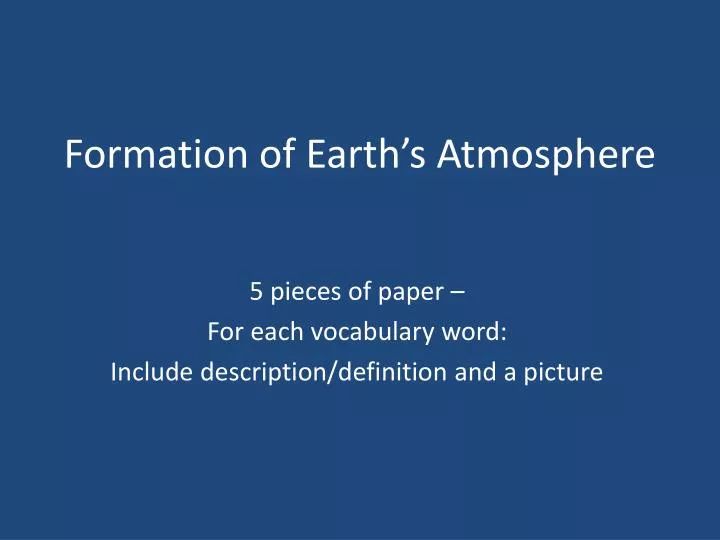 formation of earth s atmosphere