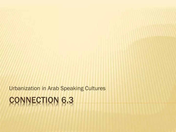 urbanization in arab speaking cultures