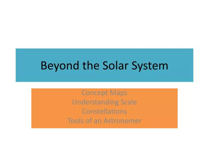 beyond the solar system