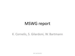 MSWG report