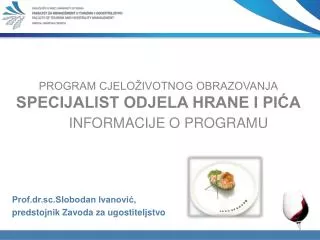 program cjelo ivotnog obrazovanja specijalist odjela hrane i pi a
