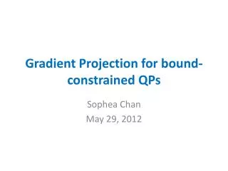 Gradient Projection for bound-constrained QPs