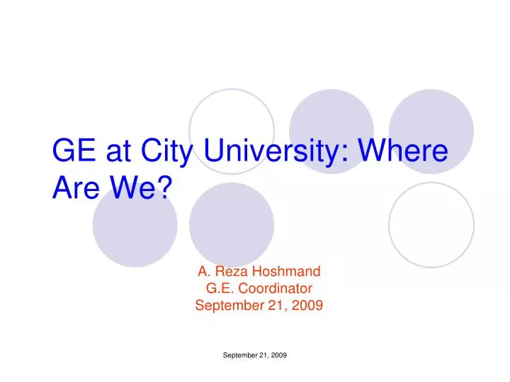 ge at city university where are we