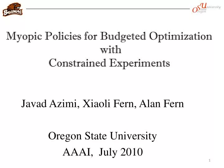 myopic policies for budgeted optimization with constrained experiments