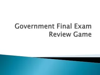 Government Final Exam Review Game
