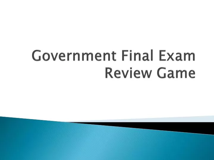 government final exam review game