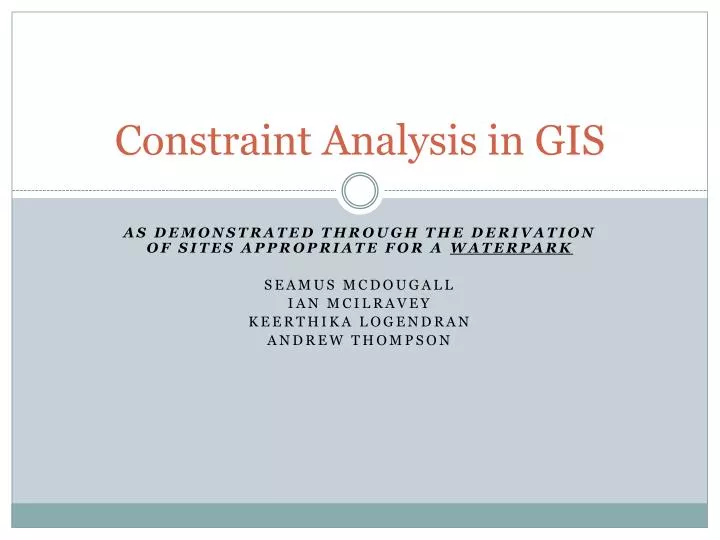 constraint analysis in gis