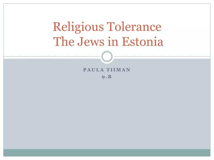 religious tolerance t he jews in estonia