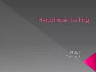 Hypothesis Testing