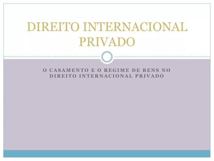 direito internacional privado