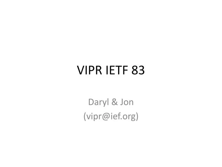 vipr ietf 83