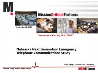 Nebraska Next Generation Emergency Telephone Communications Study