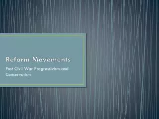 reform movements