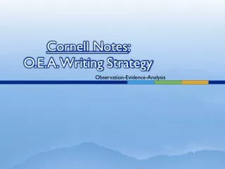 cornell notes o e a writing strategy