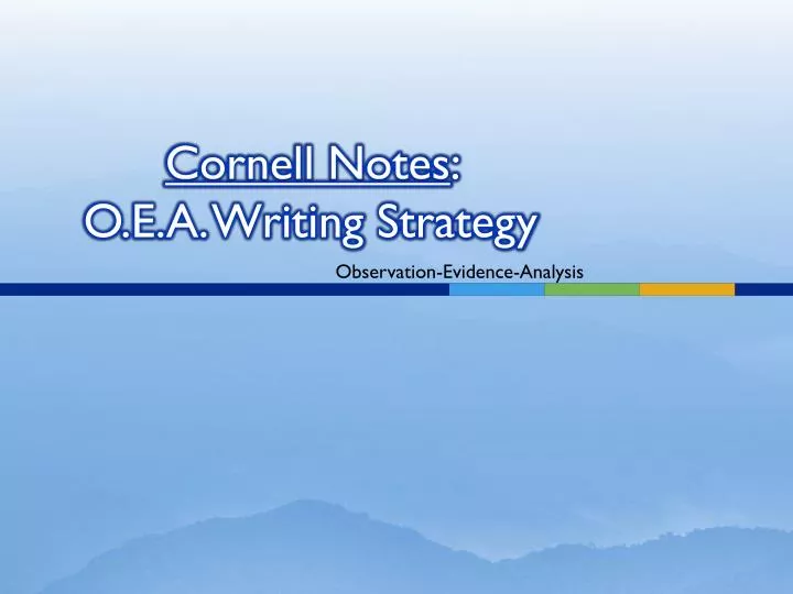 cornell notes o e a writing strategy