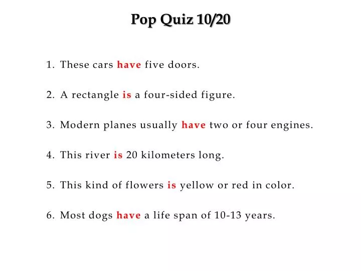 pop quiz 10 20