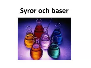 syror och baser