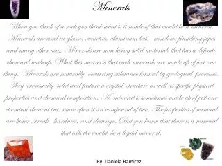 minerals
