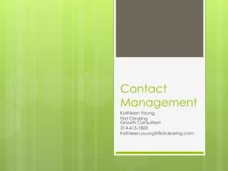 Contact Management