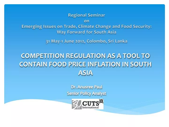 competition regulation as a tool to contain food price inflation in south asia