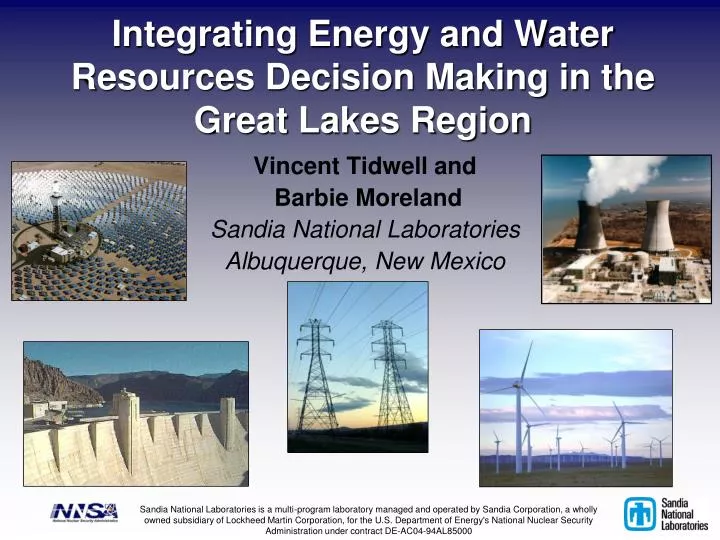 integrating energy and water resources decision making in the great lakes region