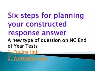 Six steps for planning your constructed response answer