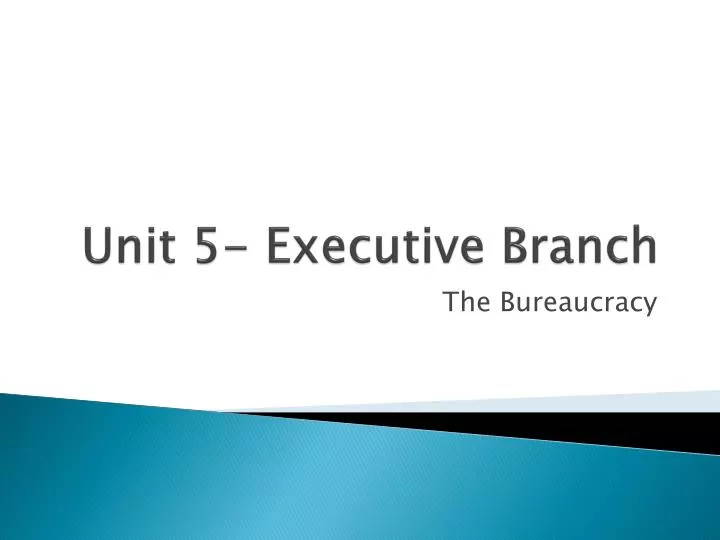 unit 5 executive branch